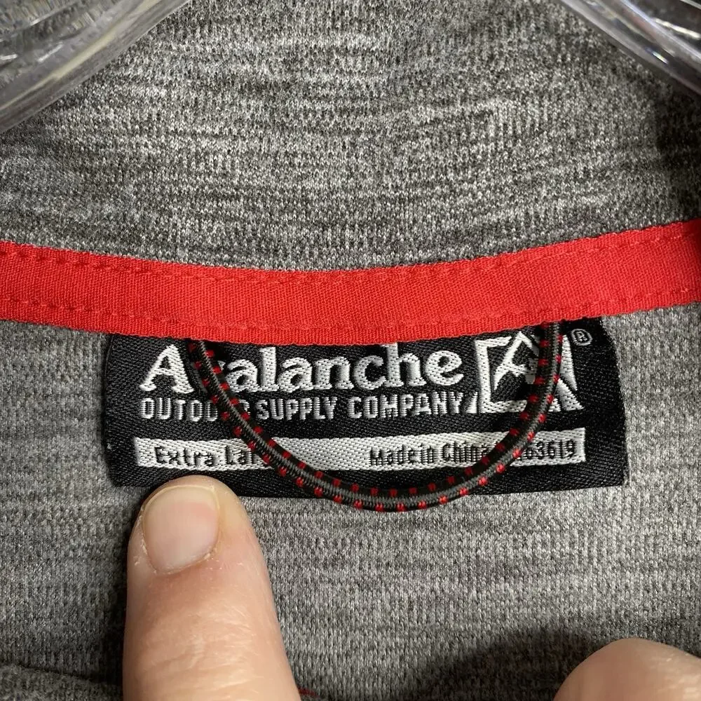 Avalanche Mens Top Sz XL Gray Heather 1/4 Zip Pullover Mock Neck Active Outdoor
